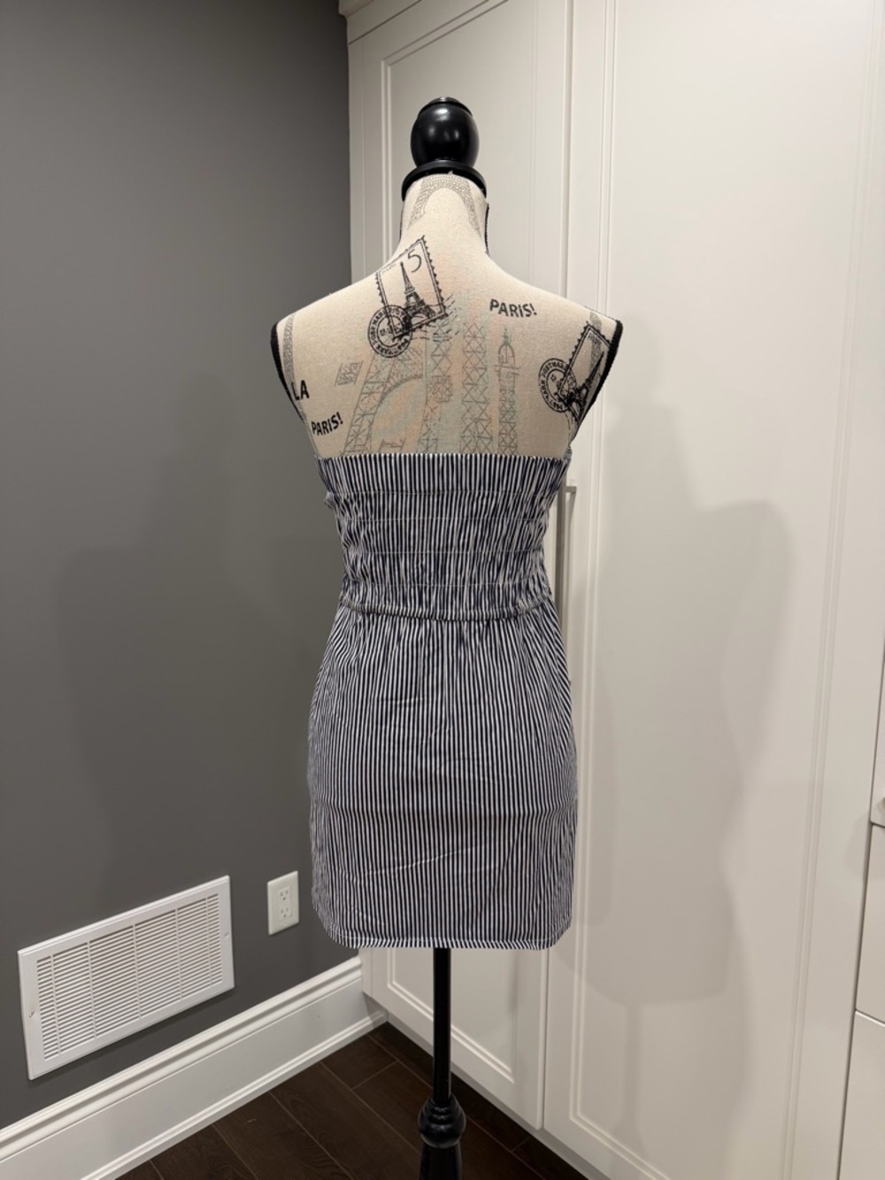 Nautical Navy & White Striped Strapless Dress - Picture 6 of 9